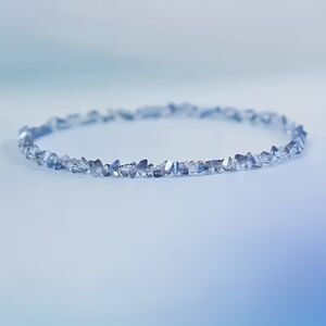 Ice Blue Quartz Beaded Stretch Bracelet 4mm Raw Crystal Gemstone Layer Stackable